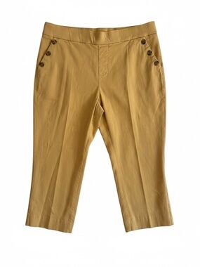 Christopher & Banks Mustard Yellow Capris with Button Accents